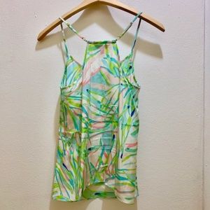Lilly Pulitzer Dusk Silk Top in Skye Blue Salute